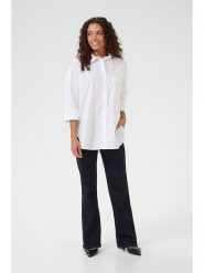 CULTURE Bluzka w kolorze białym rozmiar: XXL. Białe bluzki damskie Culture, xxl, bez wzorów, bez kołnierzyka, bez ramiączek. Za 78.66 zł.