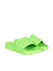 Fila Klapki "Morro Bay" | FFW0106 | Kobieta | Zielony. Zielone klapki damskie Fila, bez wzorów, z materiału, bez obcasa, bez zapięcia. W wyprzedaży za 79.00 zł.