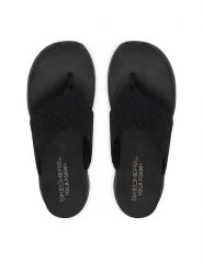 Skechers Japonki Ultra Flex 3.0 119971/BBK Czarny. Czarne klapki damskie Skechers, bez wzorów, z materiału, bez obcasa, bez zapięcia. Za 229.99 zł.