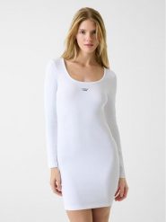 Guess Jeans Sukienka codzienna 179918 Biały Classic Fit. Białe sukienki damskie Guess Jeans, z aplikacjami, z jeansu, bez ramiączek. Za 349.00 zł.