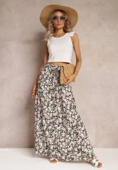 Czarno-Różowa Bawełniana Spódnica Maxi z Troczkiem i Printem w Kwiaty Yibji. Czarne spódnice damskie Renee, na spacer, na lato, l, bez wzorów, z bawełny, eleganckie, maxi. Za 59.99 zł.