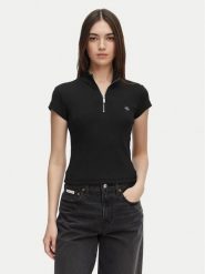 Calvin Klein Jeans T-Shirt LV047G240G Czarny Slim Fit. Czarne t-shirty damskie Calvin Klein Jeans, m, bez wzorów, z bawełny, bez kołnierzyka. Za 209.99 zł.