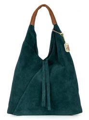 Anna Morellini Skórzany shopper bag "Eleonora" w kolorze zielonym - 40 x 31 x 2 cm rozmiar: onesize. Zielone shopper bag Anna Morellini, bez wzorów, z materiału, na ramię, bez dodatków. Za 188.40 zł.