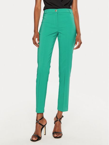 Rinascimento Spodnie materiałowe CFC0119993003 Zielony Regular Fit. Zielone spodnie materiałowe damskie Rinascimento, bez wzorów, z materiału. Za 209.99 zł.