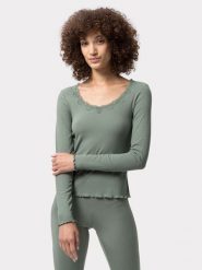 Les Lunes Koszulka "Maala" w kolorze zielonym rozmiar: XS. Zielone koszulki damskie Les Lunes, s, bez wzorów, z koronki, bez kołnierzyka, bez ramiączek. Za 165.99 zł.