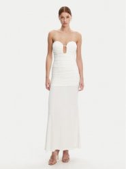 BARDOT Sukienka wieczorowa 59692DB1 Biały Slim Fit. Białe sukienki damskie Bardot, bez wzorów, z syntetyku, wizytowe, bez ramiączek. Za 399.99 zł.