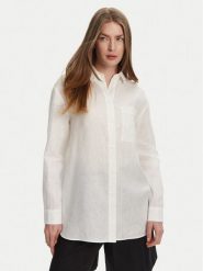 Max Mara Leisure Koszula Noel 2516111018 Biały Regular Fit. Białe koszule damskie Max Mara Leisure, bez wzorów, ze lnu, bez kołnierzyka, bez ramiączek. Za 619.99 zł.