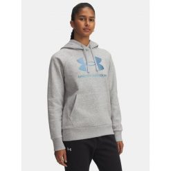 Bluza Under Armour Rival Feelce Shimmer Hoody. Szare bluzy damskie Under Armour, bez wzorów, bez kaptura. Za 179.99 zł.