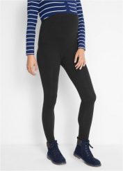 Legginsy ciążowe z miękkiej bawełny organicznej. Czarne legginsy damskie bonprix, bez wzorów, z bawełny. Za 64.99 zł.