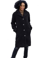Heine Płaszcz zimowy w kolorze czarnym rozmiar: 46. Czarne płaszcze damskie Heine, na zimę, bez wzorów, z puchu, bez kaptura. Za 165.99 zł.