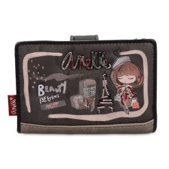 Brązowy Damski Portfel Anekke Z Laleczką. Brązowe torebki klasyczne damskie Anekke, z materiału, małe, bez dodatków. Za 179.00 zł.