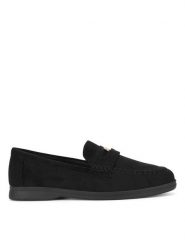 DeeZee Mokasyny 13-1120-4 Czarny. Czarne mokasyny damskie DeeZee, z materiału, bez obcasa. Za 119.99 zł.