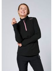 Chiemsee Bluza polarowa w kolorze czarno-jasnoróżowym rozmiar: M. Czarne bluzy damskie Chiemsee, m, bez wzorów, z polaru, bez kaptura. Za 113.36 zł.