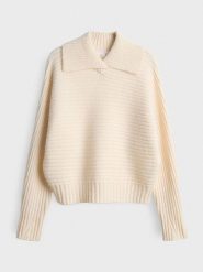 OPUS Sweter w kolorze beżowym rozmiar: 34. Brązowe swetry klasyczne damskie Opus, prążkowane, bez kołnierzyka. Za 173.99 zł.