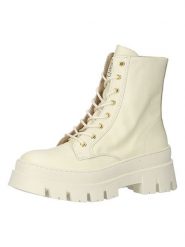 Steve Madden Skórzane botki w kolorze kremowym rozmiar: 39. Brązowe botki damskie Steve Madden, bez obcasa, bez zapięcia. Za 368.45 zł.