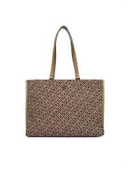 Tommy Hilfiger Torebka Th Jacquard Tote AW0AW19009 Brązowy. Brązowe shopper bag Tommy Hilfiger, z materiału, bez dodatków. Za 699.99 zł.