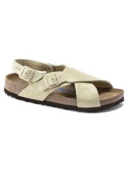 Birkenstock Skórzane sandały "Tulum" w kolorze kremowym rozmiar: 39. Brązowe sandały damskie Birkenstock, bez wzorów, z otwartym noskiem, bez obcasa, bez zapięcia. Za 482.03 zł.