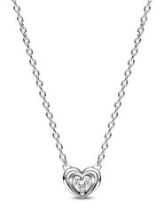 Pandora Srebrny naszyjnik z elementem ozdobnym rozmiar: onesize. Szare naszyjniki damskie Pandora, z cyrkonią, srebrne. Za 271.03 zł.