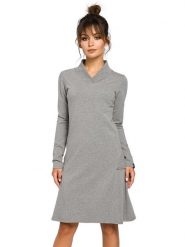 Be Wear Sukienka w kolorze szarym rozmiar: L. Szare sukienki damskie Be Wear, bez wzorów, bez ramiączek. Za 167.28 zł.