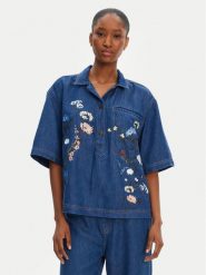 Munthe Koszula jeansowa Phor 252100525203 Niebieski Loose Fit. Niebieskie koszule damskie Munthe, bez wzorów, z jeansu, bez kołnierzyka, bez ramiączek. Za 959.99 zł.
