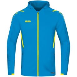 Kurtka damska Jako à capuche Challenge. Niebieskie bluzy damskie JAKO, s, z aplikacjami, z elastanu, z kapturem. Za 326.45 zł.
