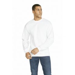 Bluza z okrągłym dekoltem Gildan Midweight Softstyle. Białe bluzy damskie GILDAN, xl, bez wzorów, z bawełny, bez kaptura. Za 125.00 zł.