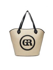 Gino Rossi Torebka TYLO-V Beżowy. Brązowe shopper bag Gino Rossi, bez wzorów, z materiału, bez dodatków. Za 179.99 zł.