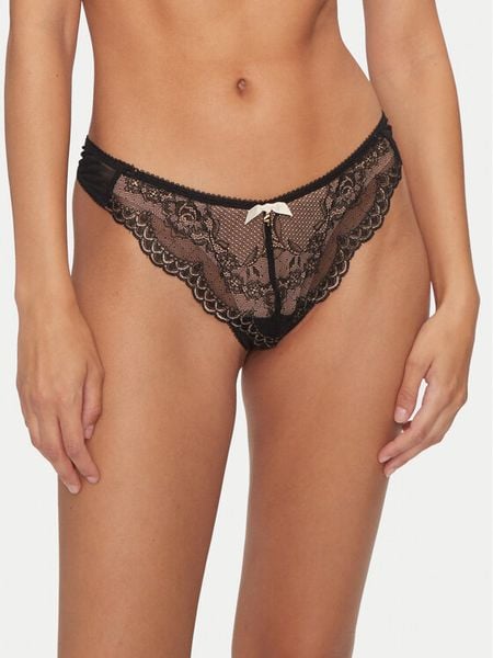 Gossard Stringi Superboost Lace 7716 Czarny. Czarne stringi Gossard, bez wzorów, z syntetyku. Za 59.99 zł.