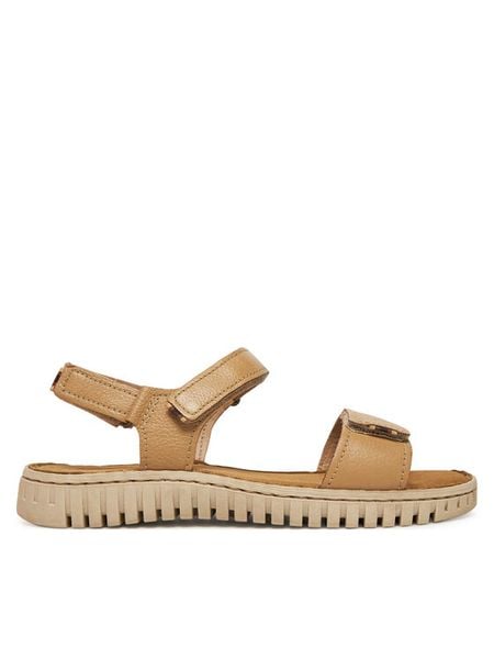 Go Soft Sandały WB-ULE-01 Beżowy. Brązowe sandały damskie GO SOFT, bez wzorów, ze skóry, bez obcasa, na płaskiej podeszwie, bez zapięcia. Za 149.99 zł.