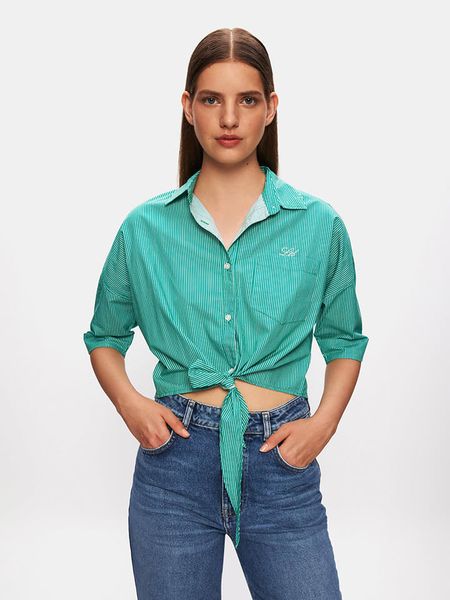 LTB Koszula "Roneza" w kolorze zielonym rozmiar: S. Zielone koszule damskie LTB, s, bez wzorów, z bawełny, bez kołnierzyka, bez ramiączek. Za 65.54 zł.