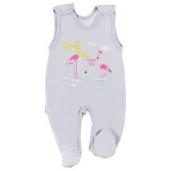 Ewa Klucze Śpioszki Dziewczęce Family Flamingi 74 Szary. Szare śpiochy niemowlęce Ewa Klucze, z nadrukiem, z bawełny. Za 35.00 zł.