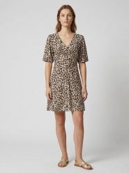 MOSS COPENHAGEN Sukienka "Kalani" w kolorze beżowo-czarnym rozmiar: XL. Brązowe sukienki damskie Moss Copenhagen, bez wzorów, bez ramiączek. Za 144.95 zł.