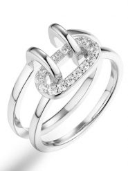 Les Favorites Srebrny pierścionek z cyrkoniami rozmiar: 52. Szare pierścionki damskie Les Favorites, z cyrkonią, srebrne. Za 114.17 zł.