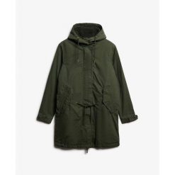 Parka dla kobiet Superdry Military Bord. Zielone parki damskie Superdry, na zimę, bez kaptura. Za 774.15 zł.