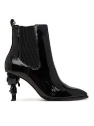 KARL LAGERFELD Botki Nft Heel KL39146 Czarny. Czarne botki damskie KARL LAGERFELD, ze skóry, bez obcasa, na szpilce, bez zapięcia. Za 1,054.00 zł.