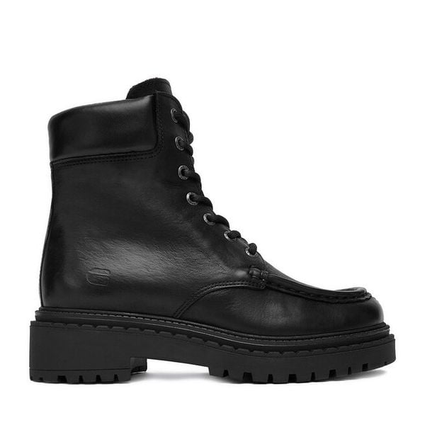 Trzewiki G-Star Raw. Czarne botki damskie G-Star Raw, retro, bez obcasa, na płaskiej podeszwie, bez zapięcia. Za 289.99 zł.