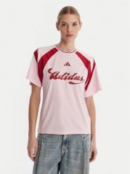 Adidas T-Shirt House Of Tiro JY7624 Różowy Regular Fit. Czerwone t-shirty damskie Adidas, l, bez wzorów, z syntetyku, bez kołnierzyka. Za 179.99 zł.