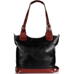 Torebka skórzana elegancka DAN-A T195A czarno-koniakowa. Czarne torebki klasyczne damskie DAN-A, ze skóry, bez dodatków. Za 259.99 zł.