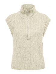 ONLY Bezrękawnik w kolorze kremowym rozmiar: L. Brązowe swetry klasyczne damskie Only, l, prążkowane, bez kołnierzyka. Za 86.78 zł.