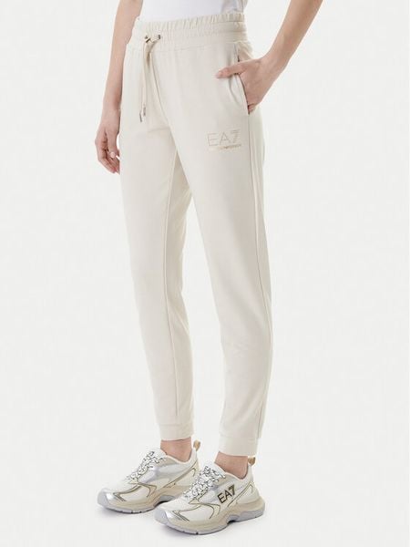 EA7 Emporio Armani Spodnie dresowe 8NTP66 TJ9RZ U1088 Beżowy Regular Fit. Brązowe spodnie dresowe damskie EA7 Emporio Armani, xl, bez wzorów, z dresówki. Za 499.99 zł.