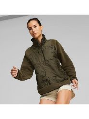 Puma Bluza polarowa w kolorze khaki rozmiar: XS. Brązowe bluzy damskie Puma, xs, bez wzorów, z materiału, bez kaptura. Za 92.21 zł.