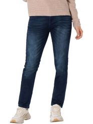 Timezone Dżinsy "Tahila" - Slim fit - w kolorze granatowym rozmiar: W28/L34. Niebieskie jeansy damskie Timezone, z podwyższonym stanem. Za 79.03 zł.