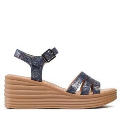 Sandały Clara Barson. Niebieskie sandały damskie Clara Barson, bez wzorów, bez obcasa, na koturnie, bez zapięcia. Za 63.99 zł.