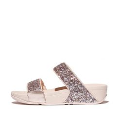 Klapki damskie FitFlop Lulu Multi-Tonal Glitter. Czerwone klapki damskie FIT FLOP, bez wzorów, z gumy, bez obcasa, bez zapięcia. Za 469.00 zł.