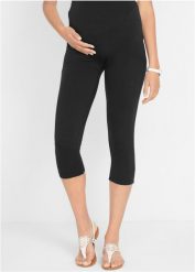 Legginsy ciążowe rybaczki (2 pary). Czarne legginsy damskie bonprix, bez wzorów. Za 102.99 zł.
