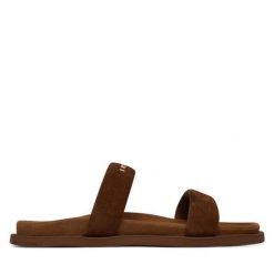 Klapki Inuikii. Brązowe klapki damskie Inuikii, bez wzorów, bez obcasa, bez zapięcia. Za 839.99 zł.