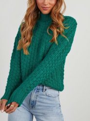 Milan Kiss Sweter w kolorze zielonym rozmiar: M. Zielone swetry klasyczne damskie Milan Kiss, m, bez kołnierzyka. Za 184.46 zł.