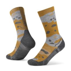 Skarpety turystyczne Buff Merino LIghtweight Crew Sock LWC2. Żółte skarpetki damskie Buff, bez wzorów, z elastanu. Za 129.90 zł.