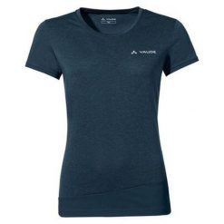 Koszulka szybkoschnąca damska Vaude Sveit Shirt. Niebieskie koszulki damskie Vaude, bez wzorów, bez kołnierzyka, bez ramiączek. Za 156.99 zł.