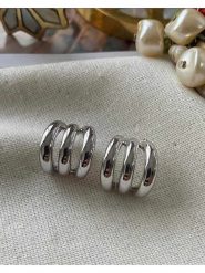 Luseera Pozłacane kolczyki-półkreole rozmiar: onesize. Szare kolczyki damskie Luseera, pozłacane. Za 53.17 zł.